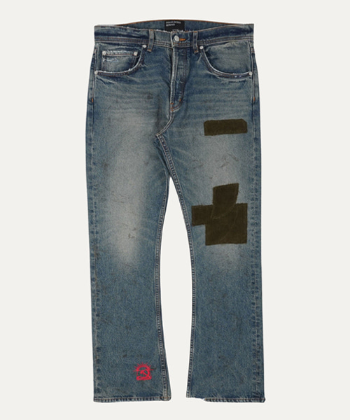 패치 워크 데님 팬츠