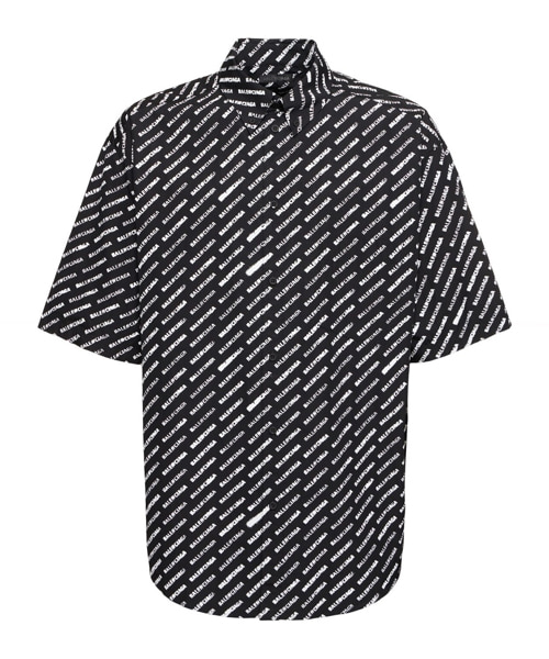 멀티로고 프린트 스텐실 숏 슬리브 셔츠