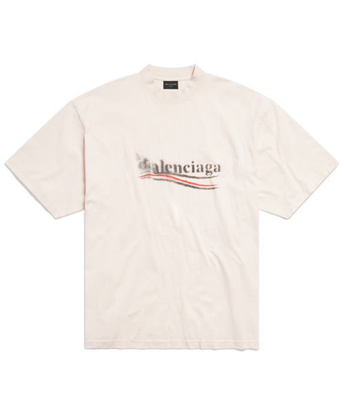 폴리티컬 스텐실 코튼 티셔츠