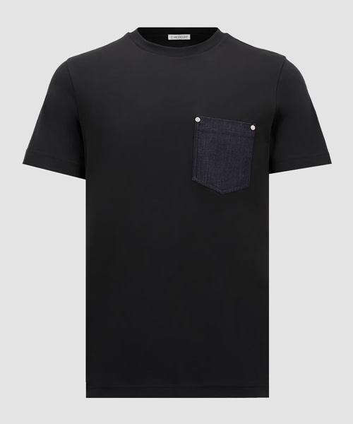 포켓 코튼 & 데님 티셔츠