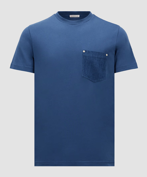 포켓 코튼 & 데님 티셔츠