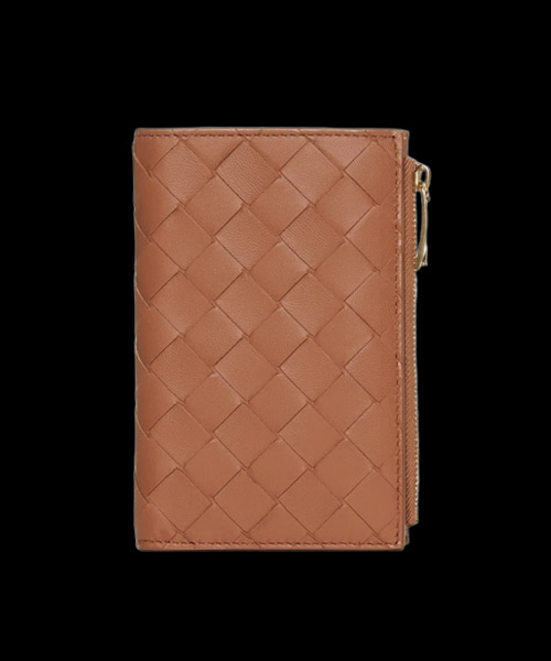 미디엄 인트레치아토 바이폴드 지퍼 지갑