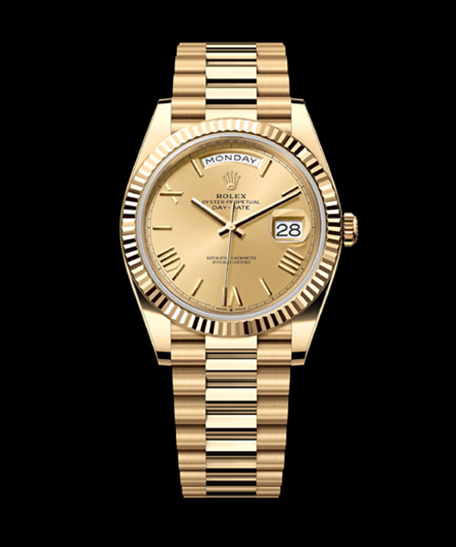 데이-데이트 40 옐로우 골드 샴페인