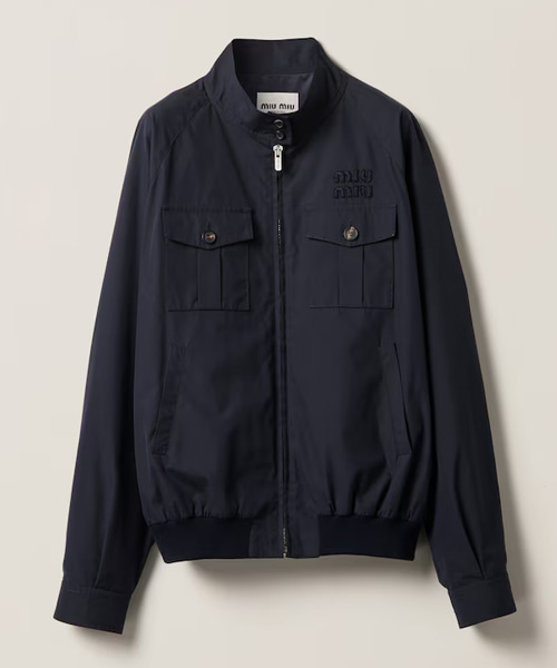 더블 포켓 파나마 코튼 블루종 재킷