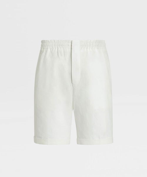 오프 화이트 리넨 쇼츠