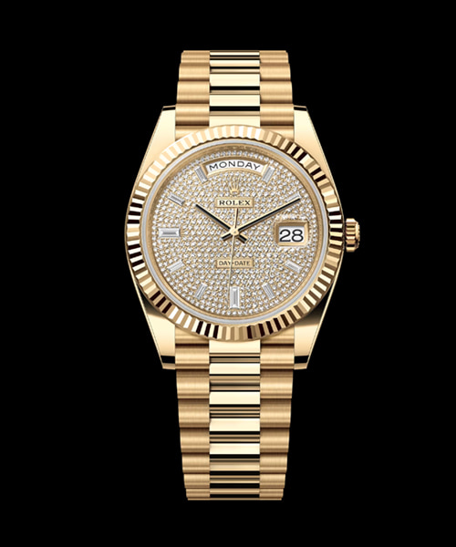 데이 데이트 옐로우 골드 다이아몬드 40