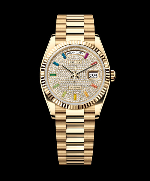 데이-데이트 36 옐로우 골드 다이아몬드 