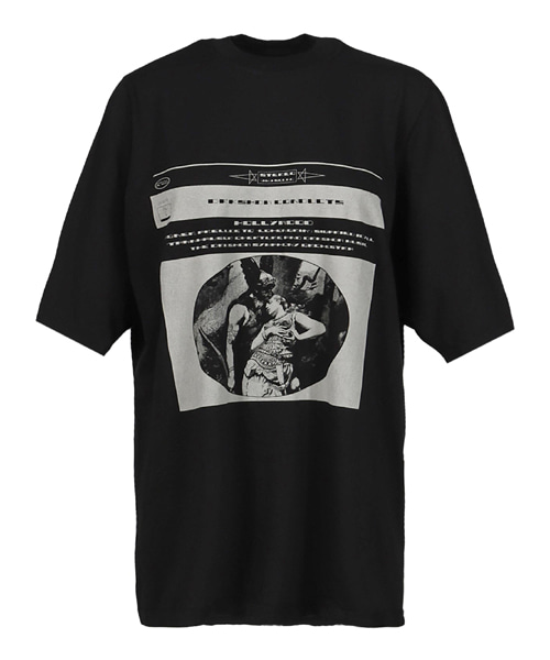 그래픽 프린트 코튼 오버사이즈 티셔츠