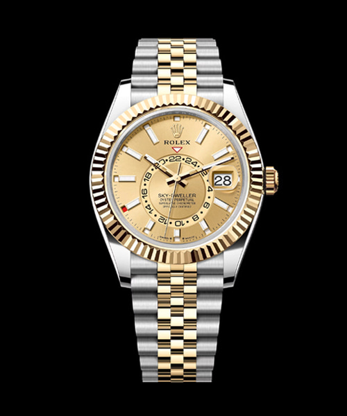 스카이-드웰러 옐로우 골드 콤비 샴페인 42