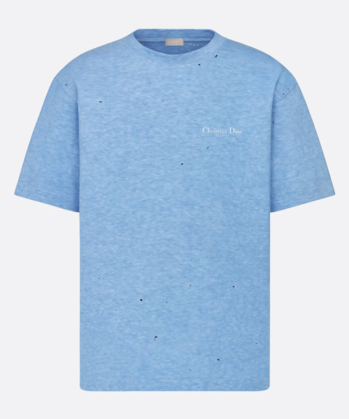 디스트레스드-이펙트 코튼 저지 티셔츠