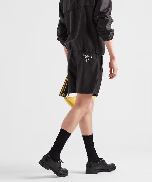 백 로고 자수 스윔 쇼츠