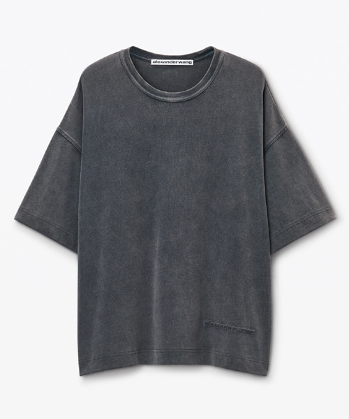 엠보스드 로고 코튼 티셔츠