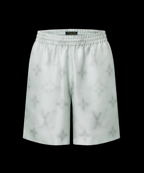 모노그램 프린트 실크 쇼츠