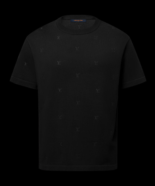 LV 블라종 엠브로이더드 숏 슬리브 크루넥