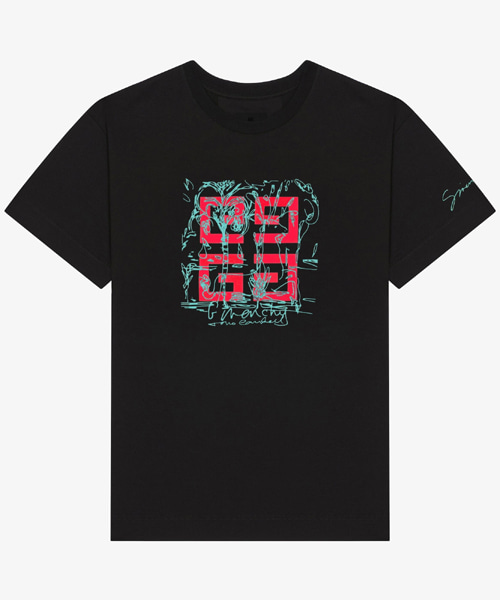 4G 로고 코튼 티셔츠