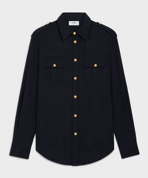 울 & 코튼 트윌 밀리터리 셔츠