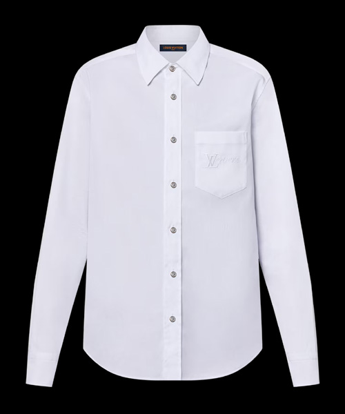 엠브로이더드 롱 슬리브 코튼 셔츠