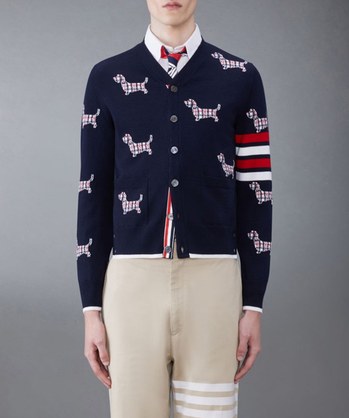 울 4-바 브이넥 헥터 가디건