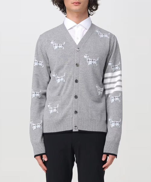 울 4-바 브이넥 헥터 가디건