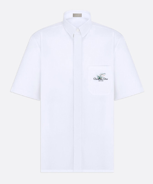 은방울꽃 자수 숏 슬리브 셔츠