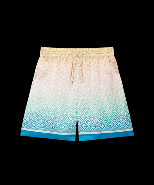 그라디언트 모노그램 실크 쇼츠