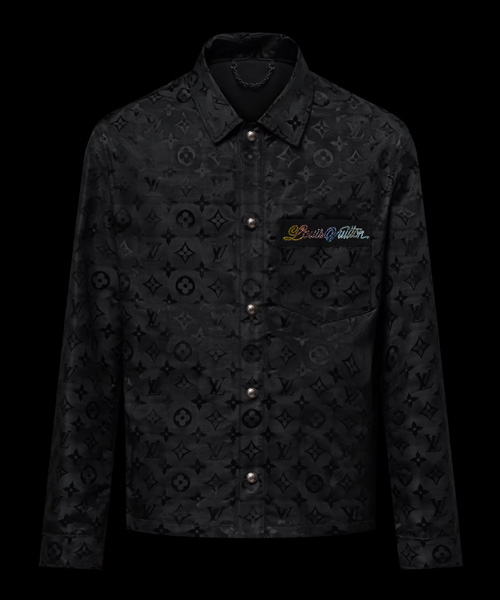 모노그램 무아레 자카드 실크 오버셔츠