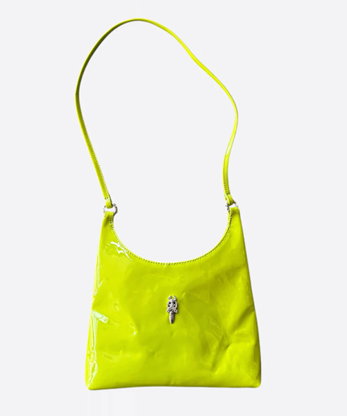 네온 그린 VIV 가죽 숄더백