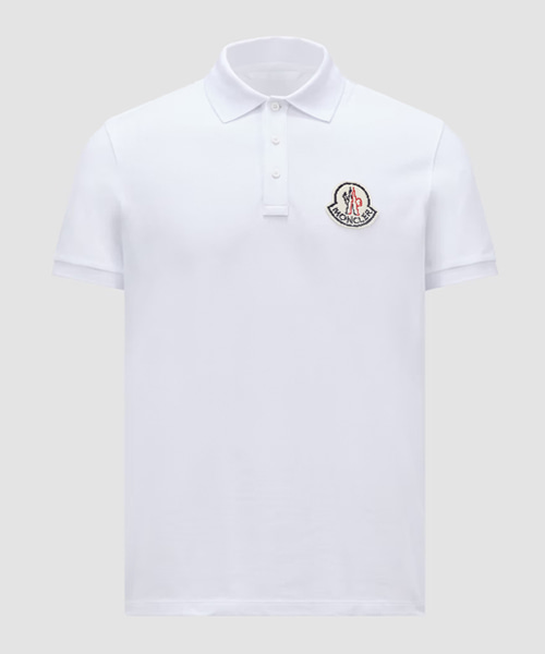 픽셀 로고 코튼 피케 폴로 셔츠