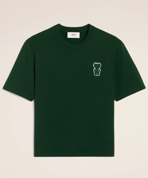 패치 디테일 코튼 코튼 티셔츠