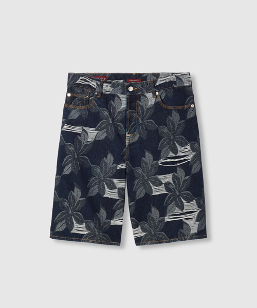 데님 자카드 쇼츠