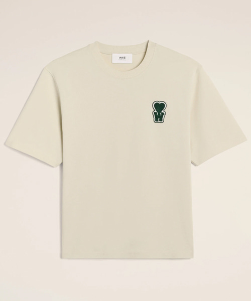 패치 디테일 코튼 코튼 티셔츠
