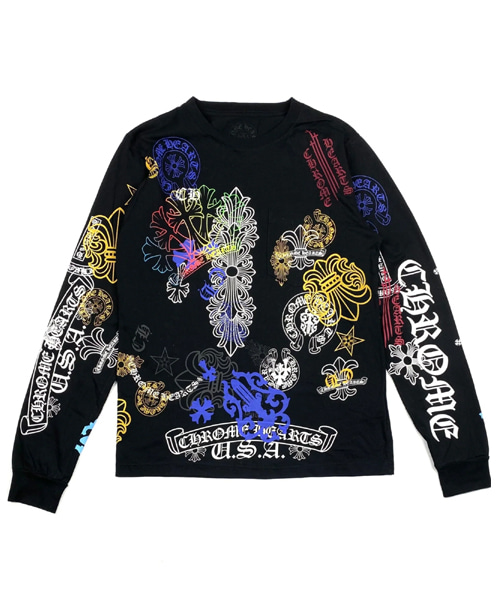 멀티 컬러 모노그램 롱 슬리브 티셔츠