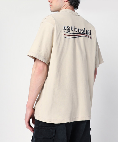 폴리티컬 캠페인 인사이드-아웃 코튼 티셔츠