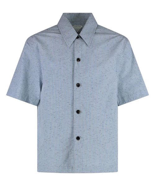 스트라이프 리넨 코튼 블렌드 셔츠