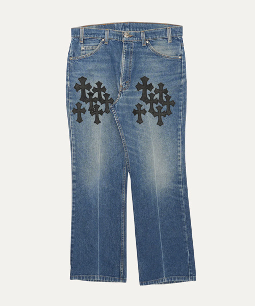 리바이스 517 크로스 패치 데님 팬츠