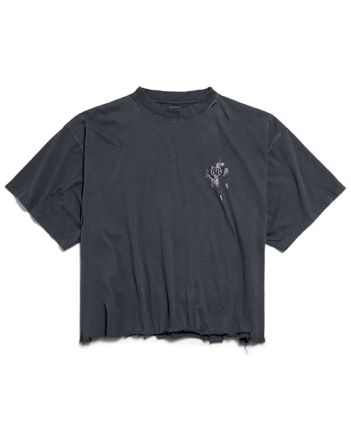 네일 폴리쉬 크롭 코튼 티셔츠