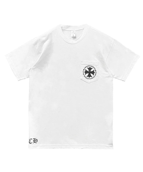 크로스 스크립트 로고 숏 슬리브 티셔츠