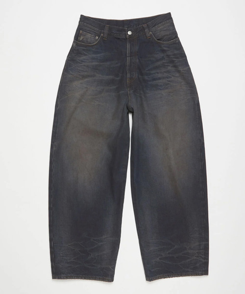 가죽 포켓 슈퍼 배기핏 진