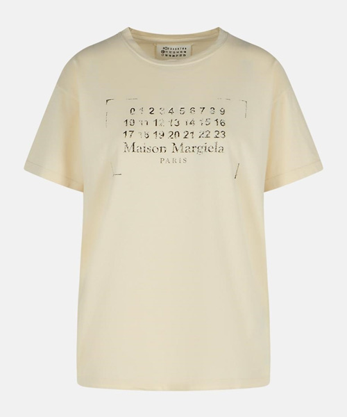 넘버 프린트 코튼 티셔츠