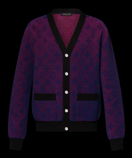 옵티컬 모노그램 자카드 가디건