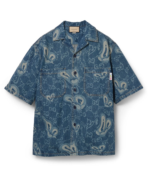 GG 리퀴드 하츠 데님 셔츠