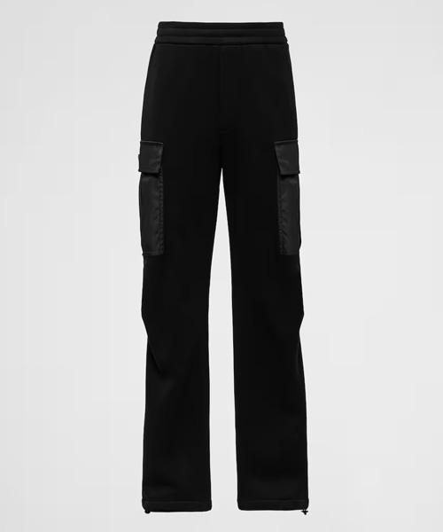 리나일론 디테일 코튼 플리스 팬츠