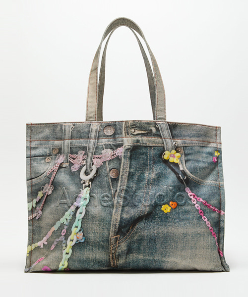 로고 숄더 토트백