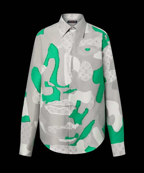 프린트 코튼 필 쿠페 셔츠