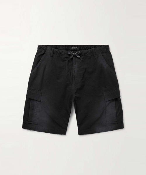 디스트레스드 코튼 립스톱 카고 쇼츠