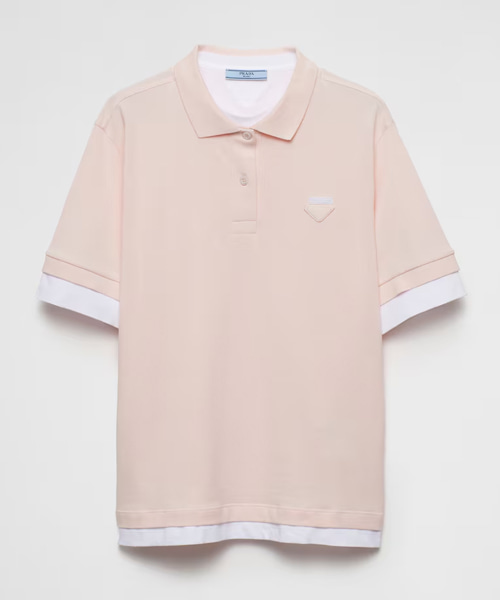 삼각 로고 패치 피케 폴로 셔츠
