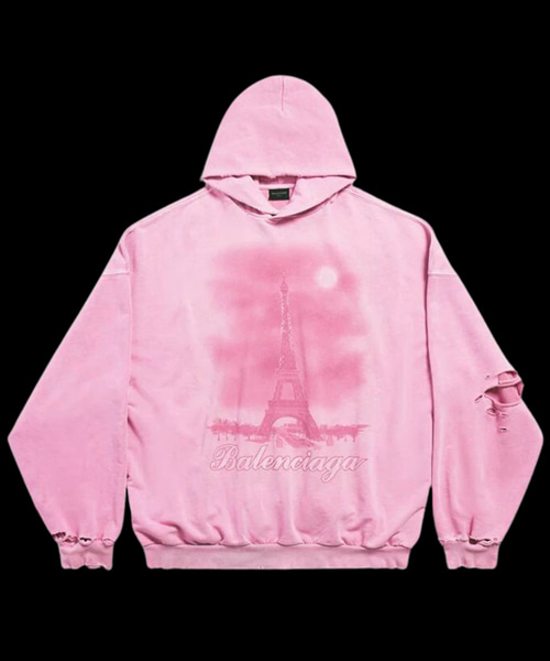 파리 문 후드 스웨트셔츠