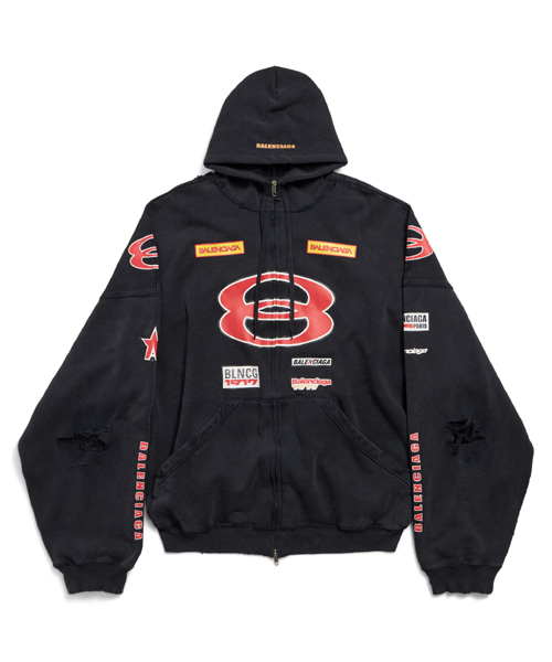 스폰서 로고 집업 후디