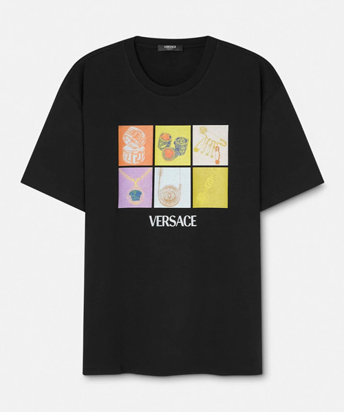 팝 주얼리 프린트 코튼 티셔츠