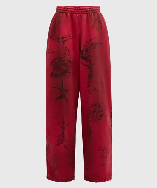 타투 코튼 스웨트 팬츠